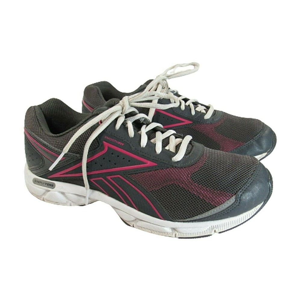 Reebok Womens Size 9.5 Simply Tone Walking Running Shoes Gray Pink Athletic EUC